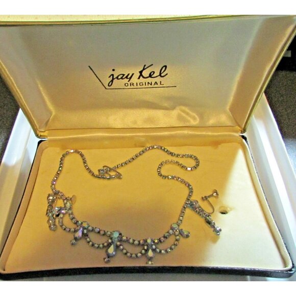 Jay Kel Original New York 5th Avenue  AB Aurora Borealis Necklace  Earrings Set - Picture 2 of 4